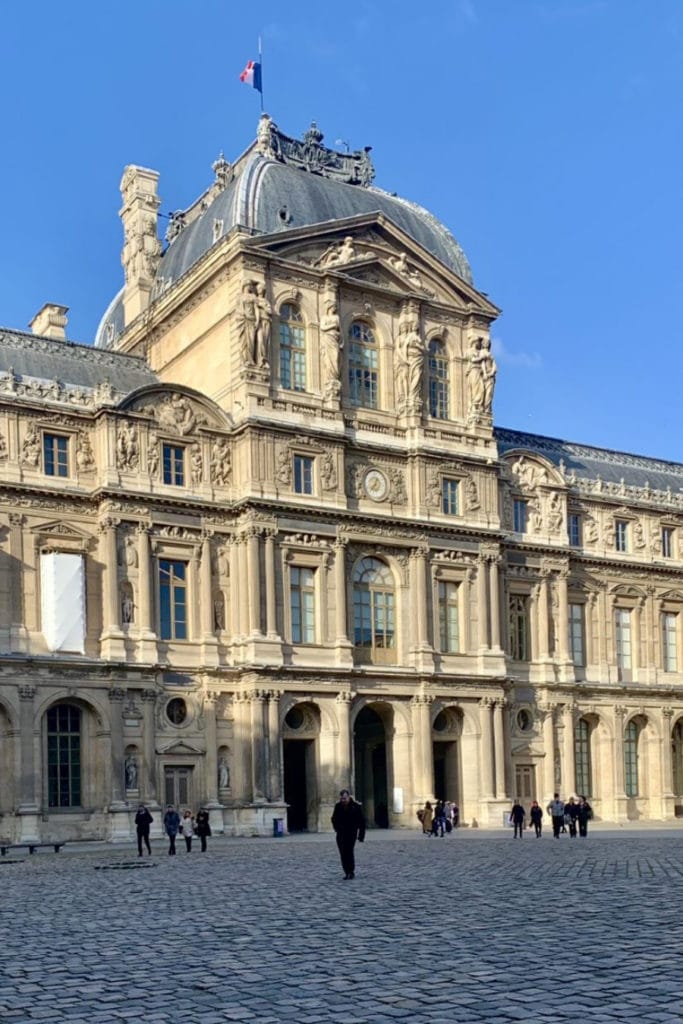 The facade of the Louvre, in Paris