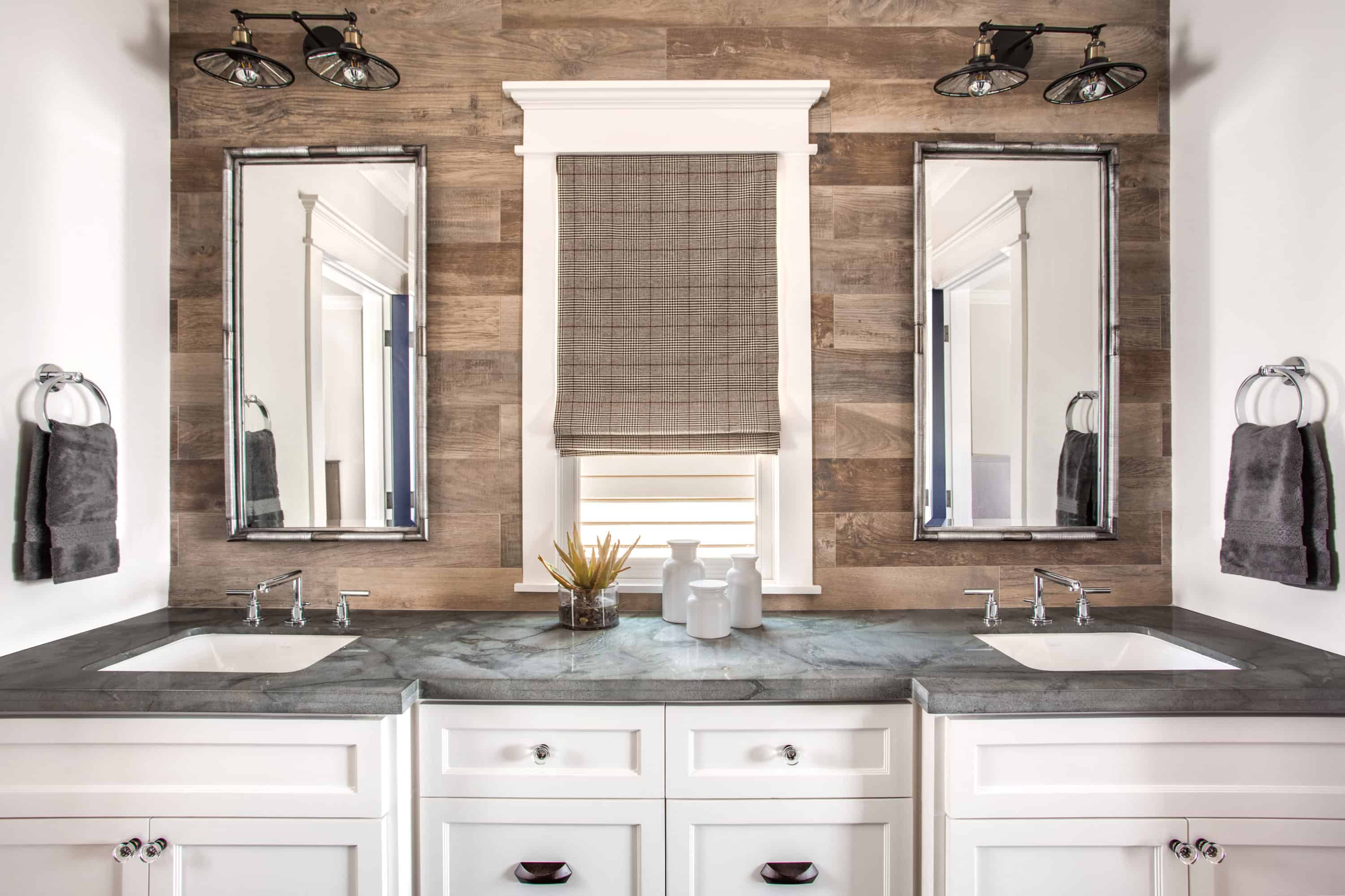 Quartzite is a lovely natural stone to use for master bath countertops