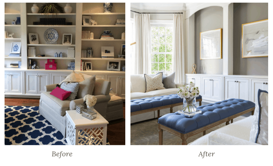 Before and After Creekside Living Room