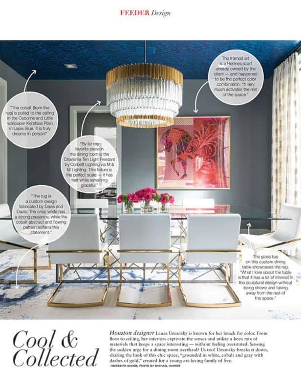 Laura U dining room featured in Houston Citybook