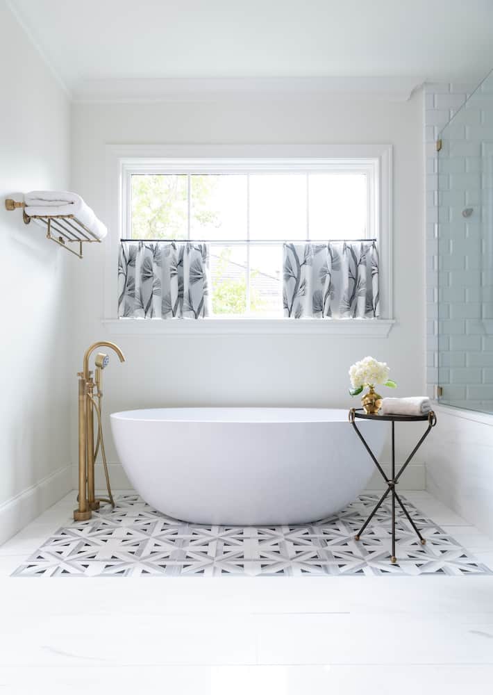 Chic and elegant master bathroom in Houston home renovation | Laura U Interior Design