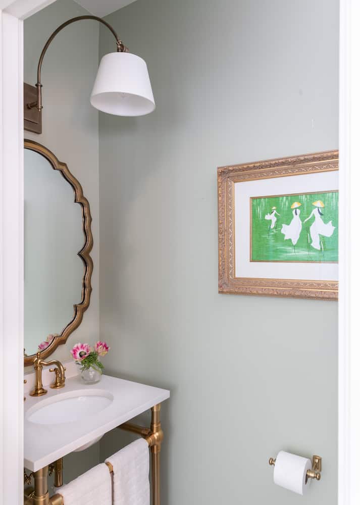 Powder bathroom in Houtson home renovation | Laura U Interior Design