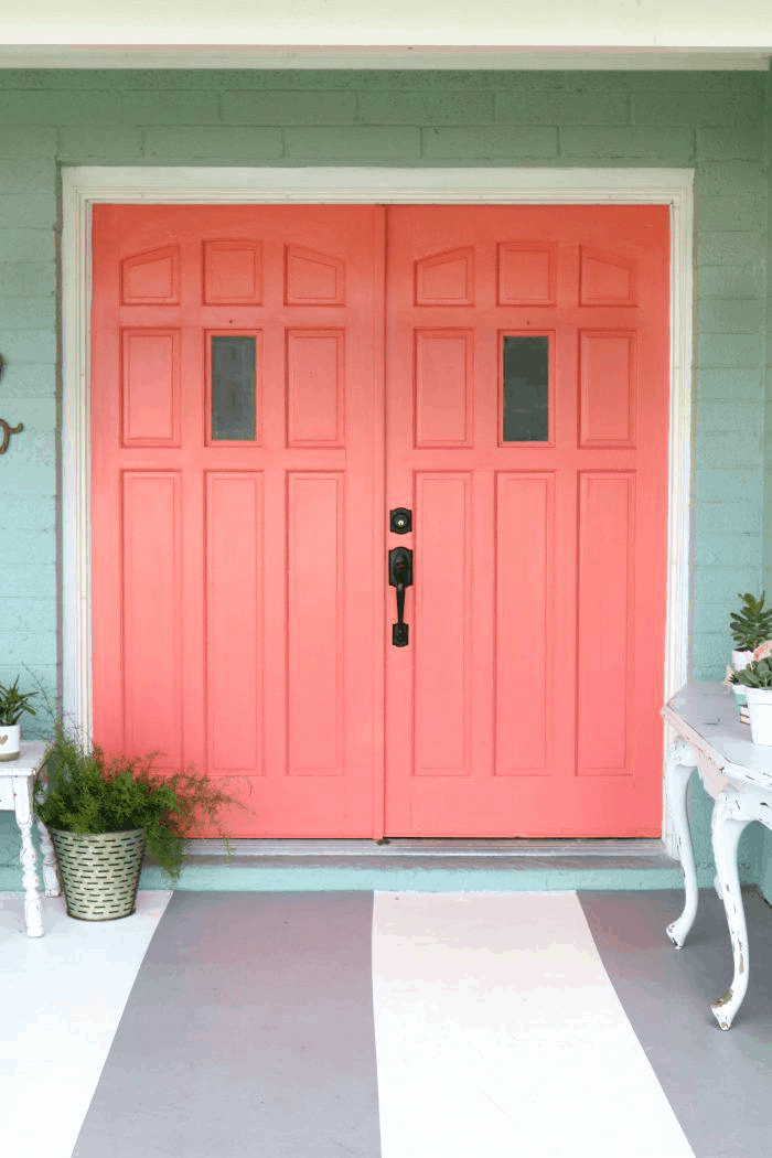 Selecting your front door, Salmon double door, Bright Entry 