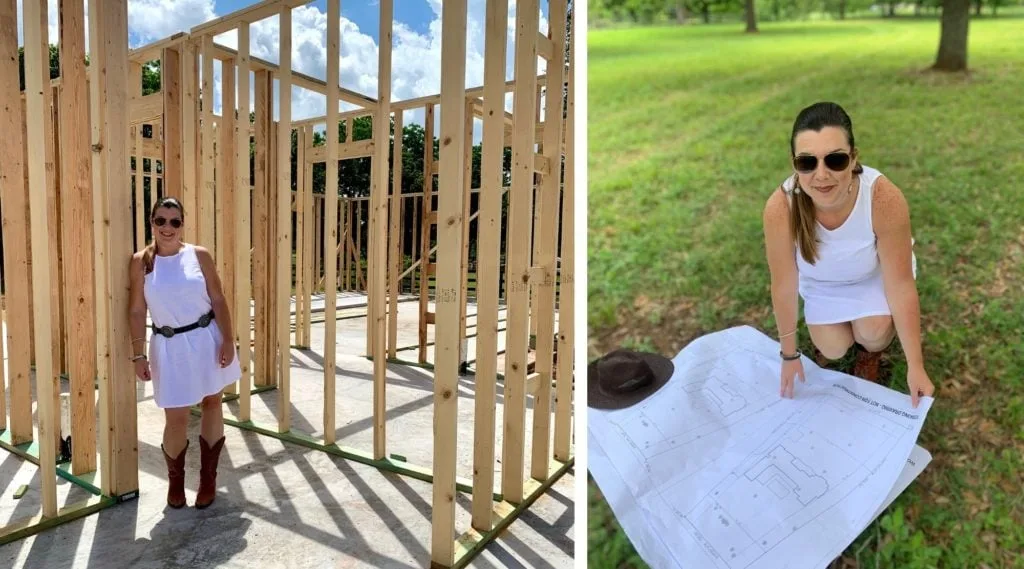 Gina Elkins with plans in Fulshear, Texas