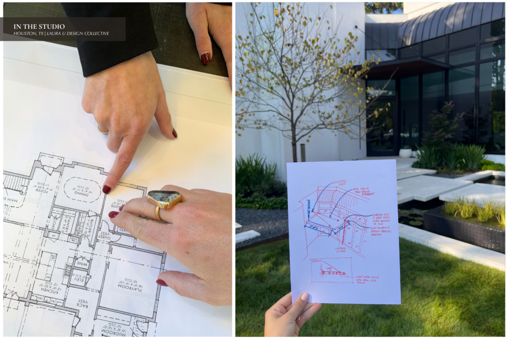 An in studio and on-site moment as we read and create plans for design projects