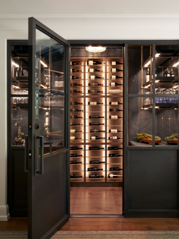 the bar and wine cellar at Huntwick Forest