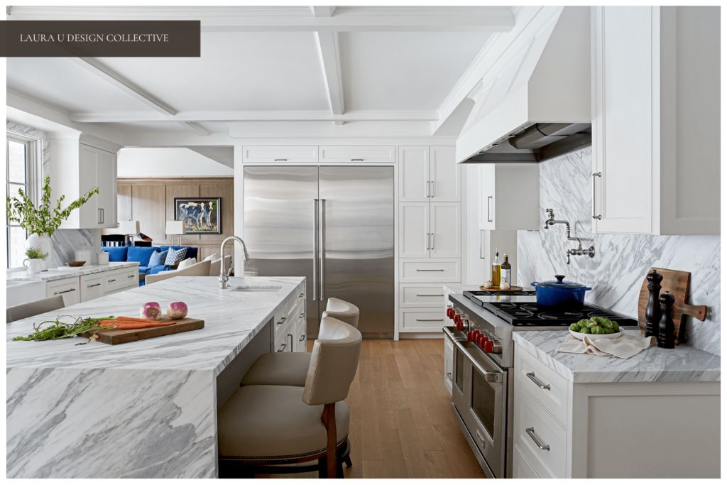 a white kitchen designed by Laura U Design Collective