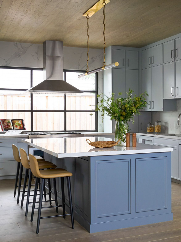 a blue luxury kitchen remodel
