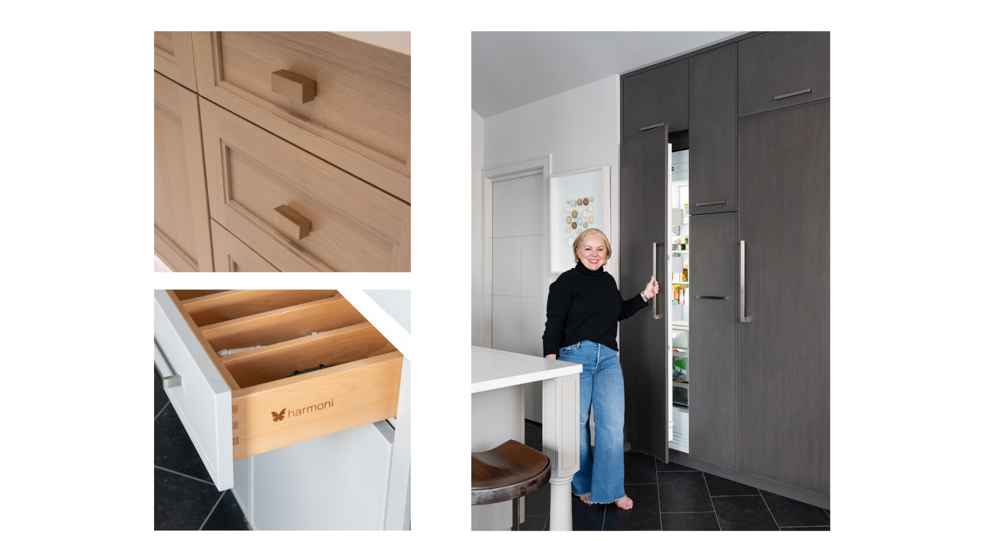 Laura selected Bentwood's Harmoni line for her kitchen and primary suite.