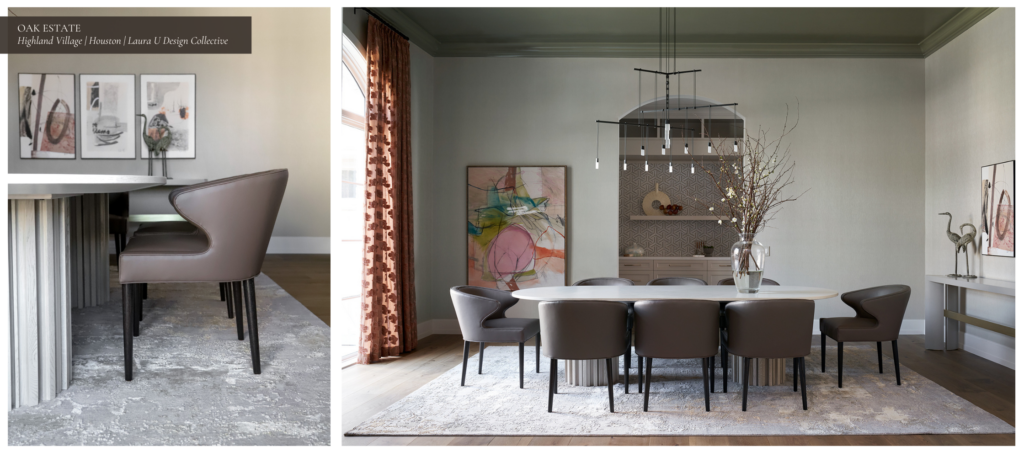 The Oak Estate project dining room in Highland Village, TX