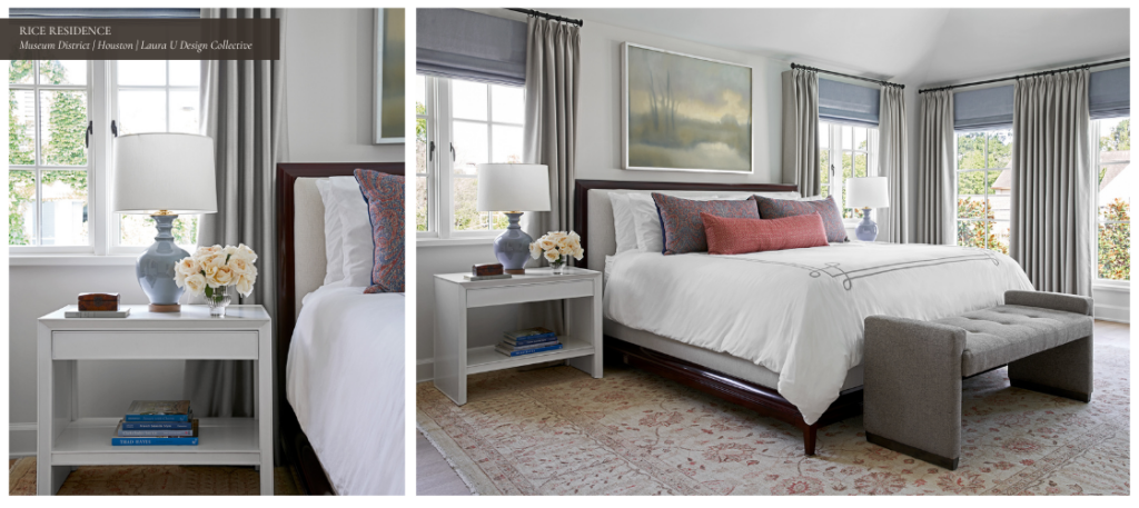 Warm and modern primary bedroom with a neutral color palette