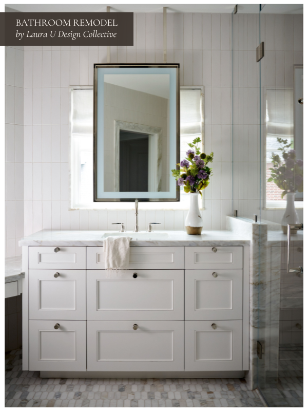 Luxurious master bathroom featuring a walk-in shower, a glass enclosure, and sleek bathroom fixtures. This bathroom remodeling project uses high-end materials, natural light, and a functional layout, likely increasing overall bathroom remodel costs depending on square footage.