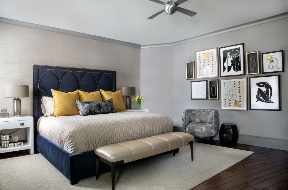 Circle Drive Guest Bedroom: The Art at Circle Drive including Picasso and Matisse prints