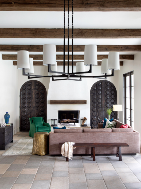custom sofa in Braeswood project home in Houston