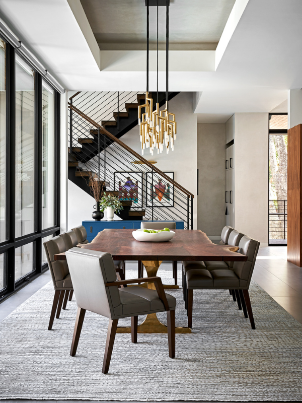 live edge dining table in Braeswood Place