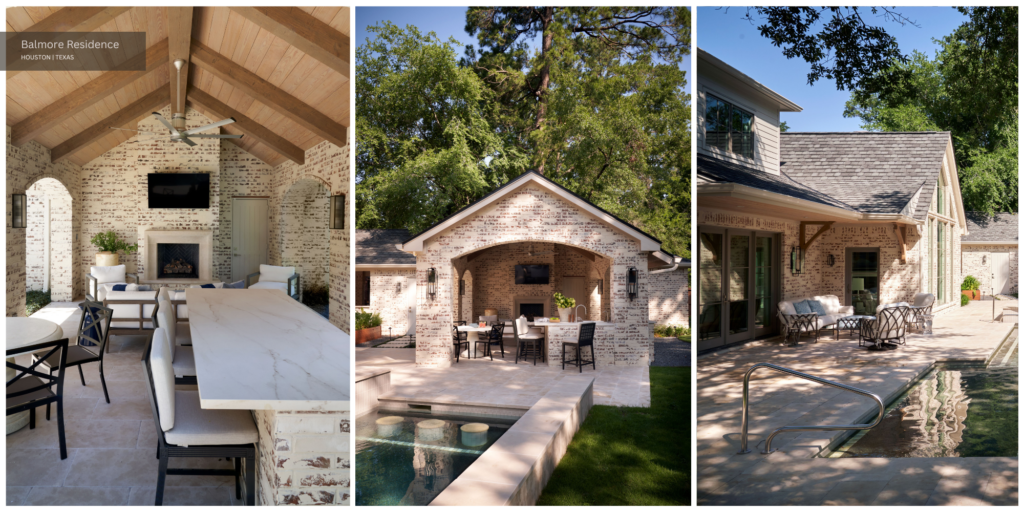 Lighting from different angles in the loggia and covered porch of our Balmore Residence