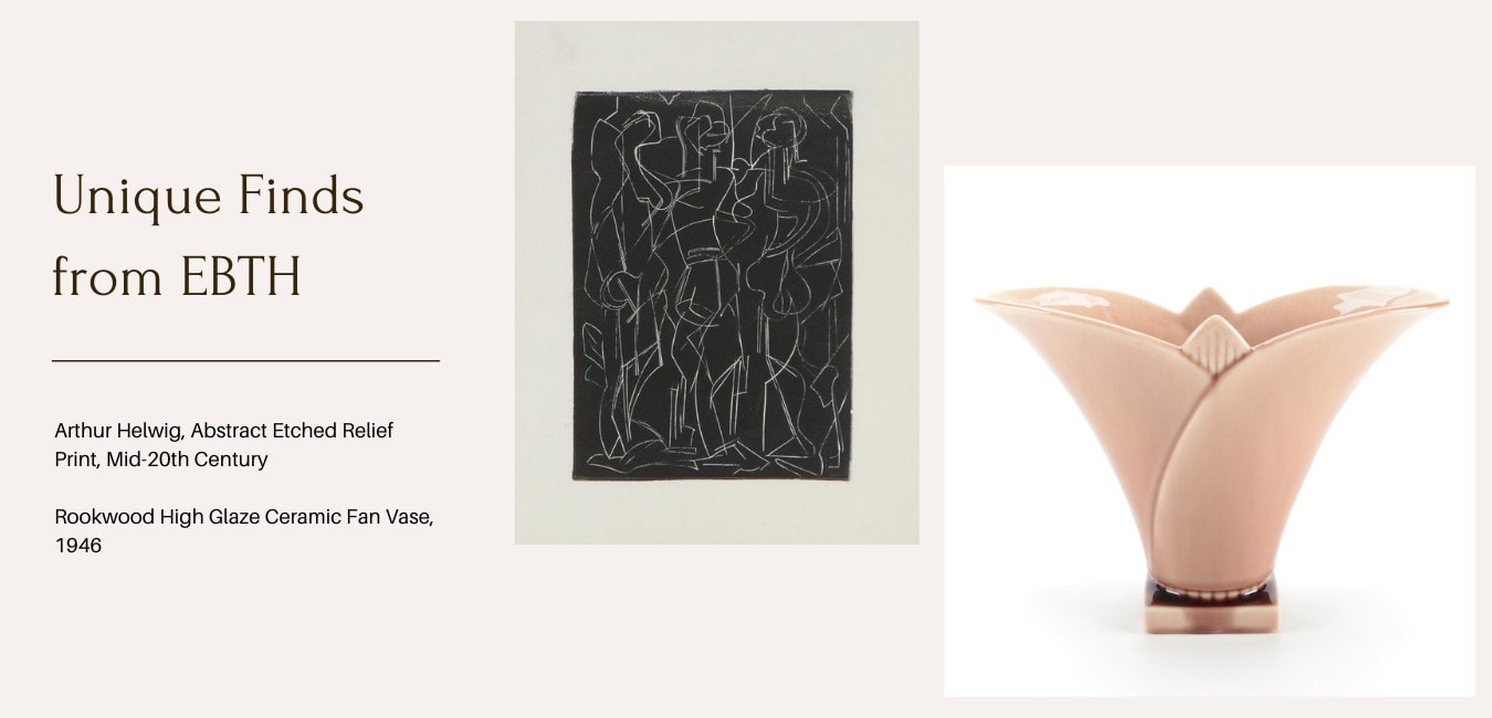 We love this vintage print and stunning vintage ceramic vase.